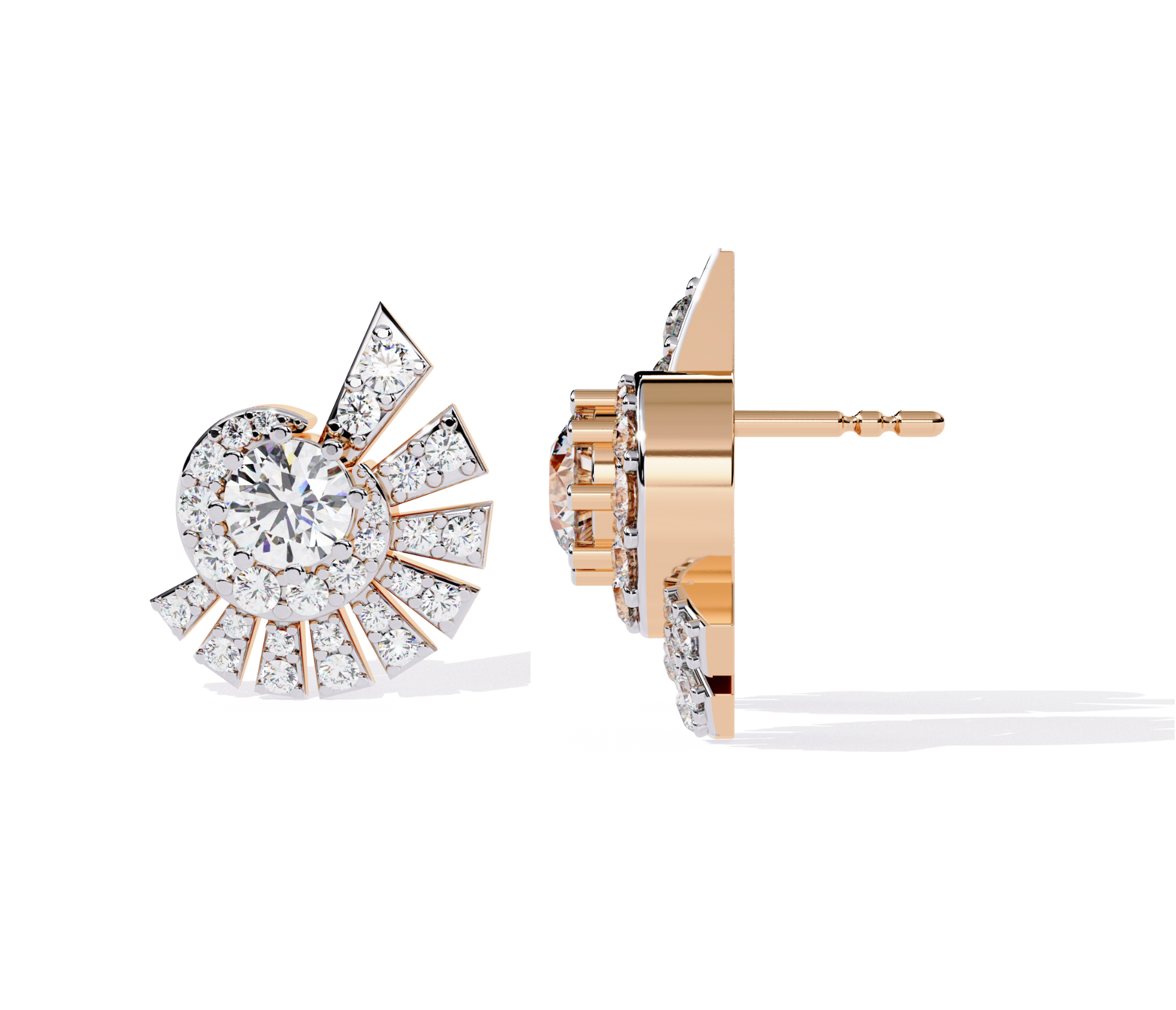 Buy Celestial Burst Natural Diamond Earrings |Solitairekart